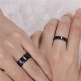 Tigrade Ceramic Brushed Black Ring For Men Women 4/6/8mm