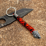 Stainless Steel Paracord Rope Wolf Keychain