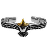 Viking Eagle Cuff Open Bracelet, Adjustable