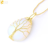 Tree of Life Natural Stone Pendant Necklace