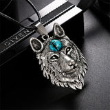 Silver Eye Wolf/ Mandala Pendant Necklace