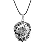 Silver Eye Wolf/ Mandala Pendant Necklace