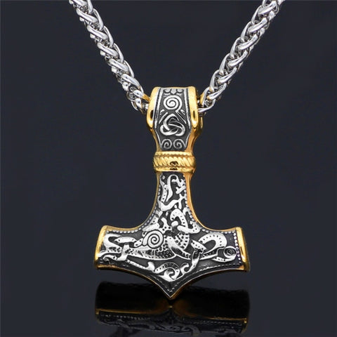 Stainless steel Thor's Hammer Chain Necklace