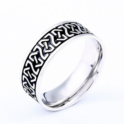 Viking Runes of Protection Ring, Stainless Steel