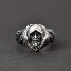 Norse Mythology Odin Raven Rings Viking Wolf Stainless Steel Ring Scandinavian Amulet Jewelry