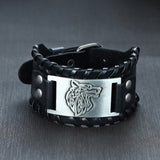 Stylish Viking Leather Wrap Bracelet, Adjustable