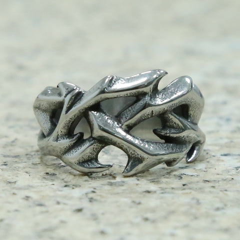 Stainless Steel Hollow Thorns Ring