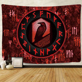 Viking Runes/ Wolf/ Dragon/ Skeleton Hanging Wall Tapestry