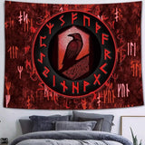 Viking Runes/ Wolf/ Dragon/ Skeleton Hanging Wall Tapestry