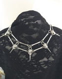 Raven Skull Pendant Choker Necklace