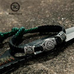 Viking Paracord Rope Amulet Rune Bracelet, adjustable