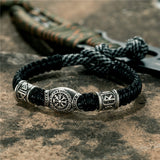 Viking Paracord Rope Amulet Rune Bracelet, adjustable
