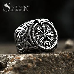 Stainless Steel Viking Amulet Runes Ring
