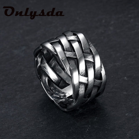 Vintage Weave Viking Ring, Stainless Steel