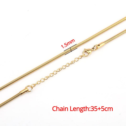 Clavicle Blade Necklace Chain, Stainless Steel 35+5cm