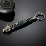 Stainless Steel Paracord Rope Wolf Keychain