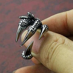 1pcs Titanium Steel Eagle Dragon Claw Halloween Skull Ring
