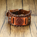 Stylish Viking Leather Wrap Bracelet, Adjustable