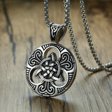 Vintage Stainless Steel Viking Knot Necklace