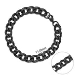 3-11 mm Cuban Link Chain Bracelet, Stainless Steel