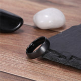 Tigrade Ceramic Brushed Black Ring For Men Women 4/6/8mm