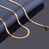 3mm Flat Snake Chain Necklace, Stainless Steel
