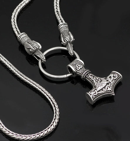 Stainless steel necklace Thor's Hammer with Odin & Triquetra, 19,95 €