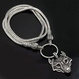 A Norse Viking Metal Cord Odin's Ravens Of Thor's Wolf Necklace NLID006